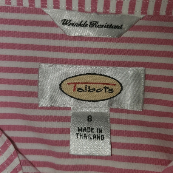Talbots Pink and White Striped Button Down - Picture 6 of 8